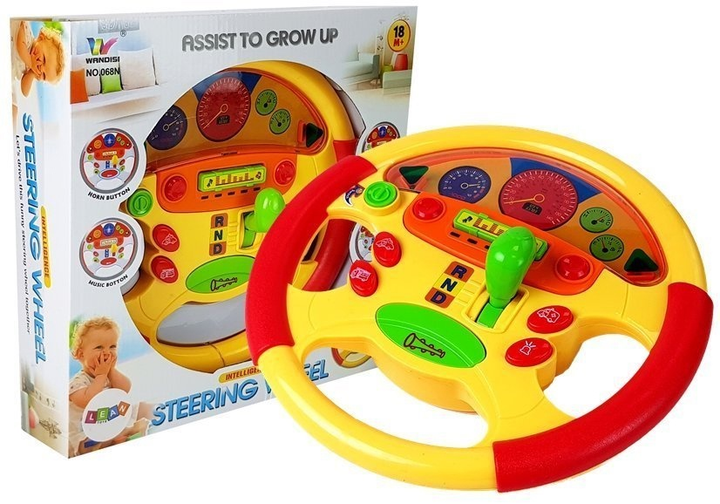 Kierownica edukacyjna LEAN Toys z efektami dźwiękowymi i świetlnymi 6865 (5904665996232) - obraz 2