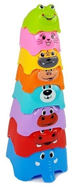 Piramidka-kubeczki dla niemowlaka LEAN Toys Zwierzątka 7164 (5905323218697) - obraz 4