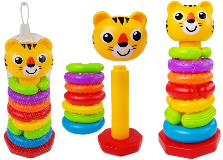 Piramidka dla niemowlaka LEAN Toys obręcze 7168 (5904665996294) - obraz 3