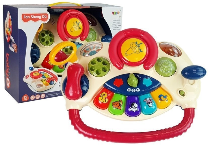 Kierownica interaktywna LEAN Toys z pianinkiem i odgłosami zwierząt 8493 (5903802458824) - obraz 2