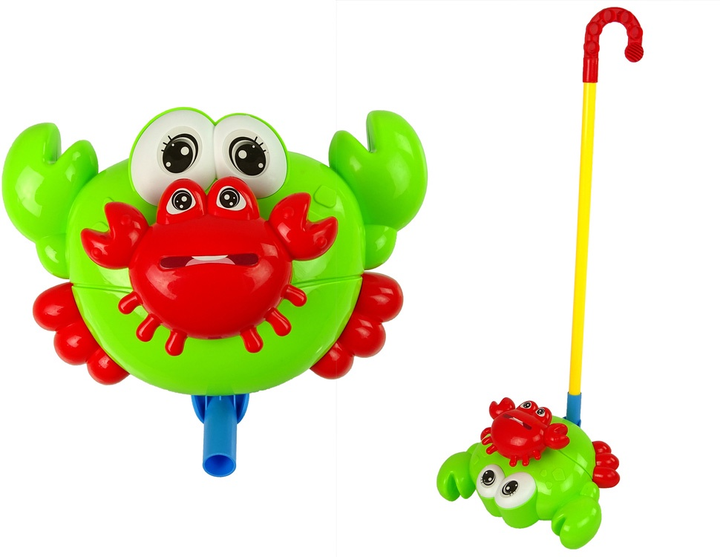 Штовхач на паличці LEAN Toys Краб зі звуком зелений 12076 (5904665997826) - зображення 2