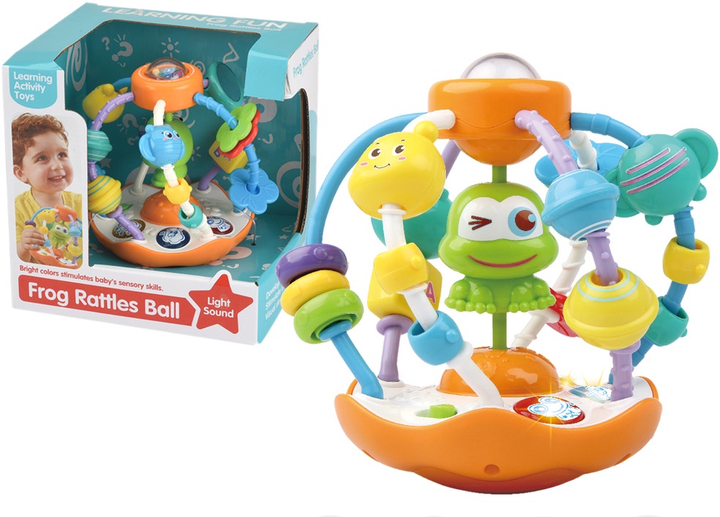 Інтерактивна іграшка LEAN Toys Жабеня м'яч зі світлом та музикою 12673 (5905214977115) - зображення 2