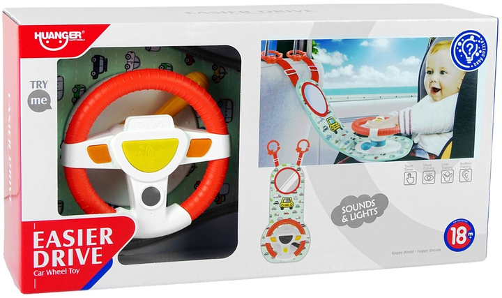 Kierownica-zabawka LEAN Toys do samochodu dla niemowląt 13383 (5905323216082) - obraz 1