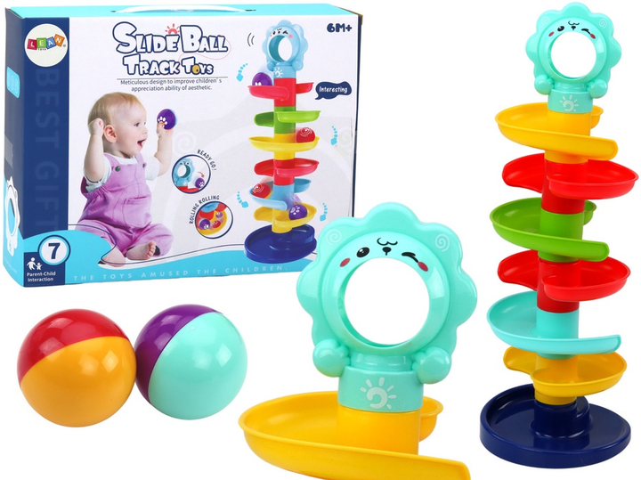 Tor dla kulek spiralny LEAN Toys Wieża Kolorowy 17947 (5905991008231) - obraz 2