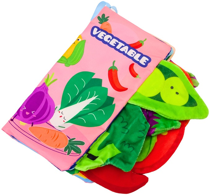 Książeczka miękka edukacyjna LEAN Toys Warzywa szeleszcząca i piszcząca Kolorowa 18063 (5905991014386) - obraz 4