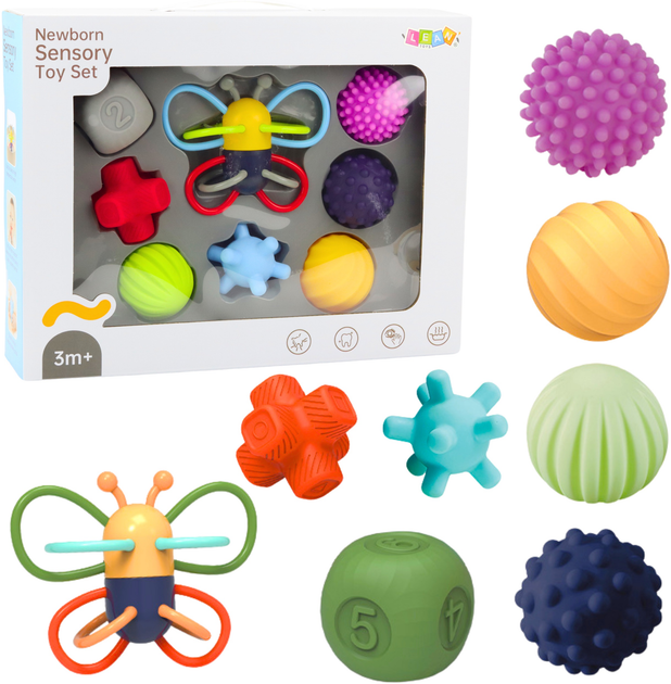 Zestaw miękkich piłek sensorycznych edukacyjnych LEAN Toys Motylek 8 elementów 22635 (5905991049845) - obraz 2