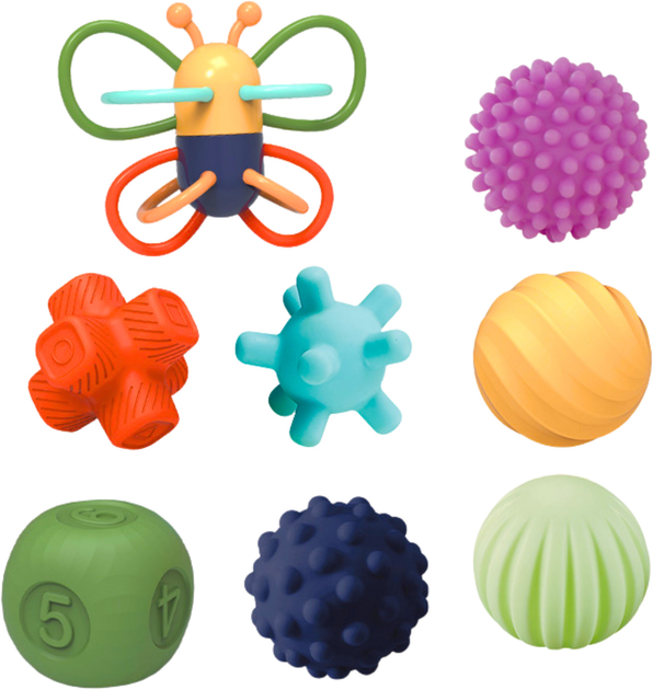 Zestaw miękkich piłek sensorycznych edukacyjnych LEAN Toys Motylek 8 elementów 22635 (5905991049845) - obraz 3