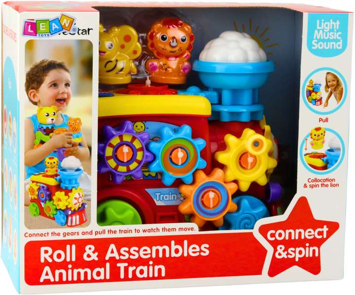 Інтерактивний музичний локомотив LEAN Toys з коліщатками різнокольоровий 22794 (5905991051435) - зображення 1