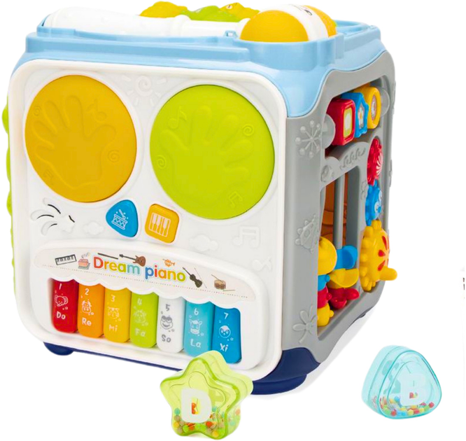 Kostka wielofunkcyjna edukacyjna dla maluchów LEAN Toys z dźwiękami i światłami 22641 (5905991049906) - obraz 3