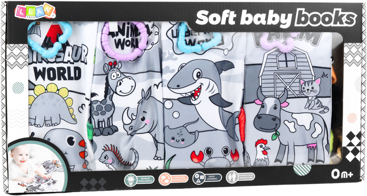 Zestaw miękkich sensorycznych książek LEAN Toys 4 szt 22889 (5905991052388) - obraz 1