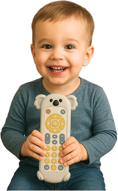 Pilot interaktywny dla malucha LEAN Toys Koala z sylikonową obudową Beżowy 22899 (5905991052487) - obraz 4