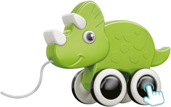 Zabawka do ciągnięcia na sznurku LEAN Toys Dinozaur z piszczałką Zielona 22909 (5905991052586) - obraz 3