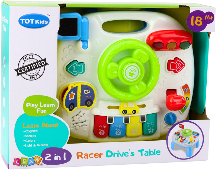 Стіл-панель LEAN Toys 2в1 з кермом 22868 (5905991052173) - зображення 1