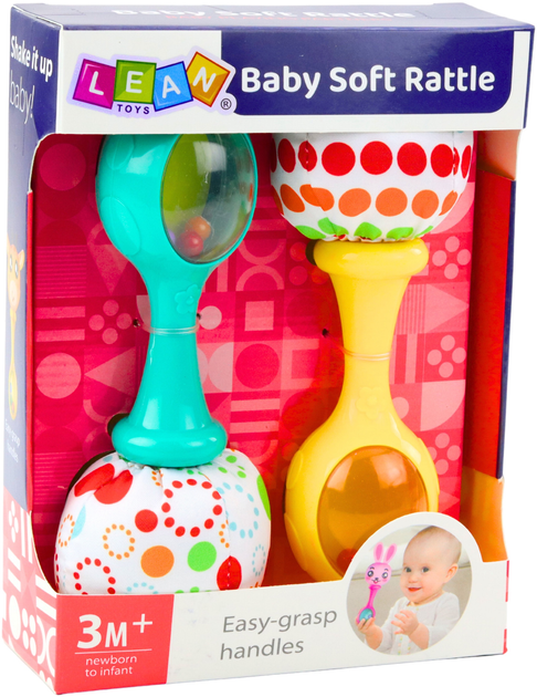 Набір брязкалець з м'яким м'ячиком LEAN Toys Візерунки 2 шт 22891 (5905991052401) - зображення 1
