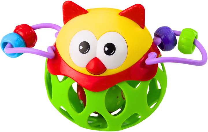 Piłka miękka sensoryczna LEAN Toys Sowa z grzechotką Zielona 22792 (5905991051411) - obraz 3