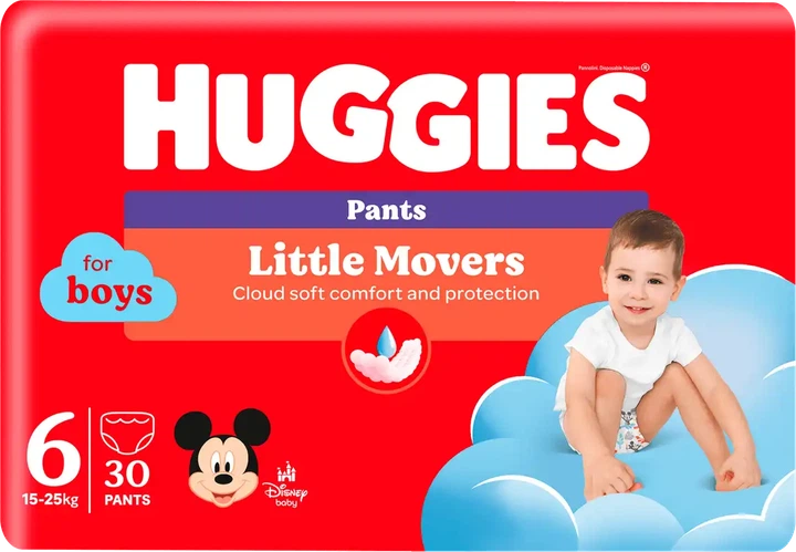 Подгузники-трусики Huggies Little Movers/Pants 6 (15-25 кг) Jumbo для мальчиков 30 шт (5029053564302) - изображение 2