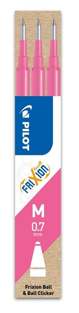 Zestaw wkładów do wymazywalnego pióra kulkowego Pilot FriXion Ball & Ball Clicker M 0.7 mm Pink 3 szt (ZES4902505358142) - obraz 1