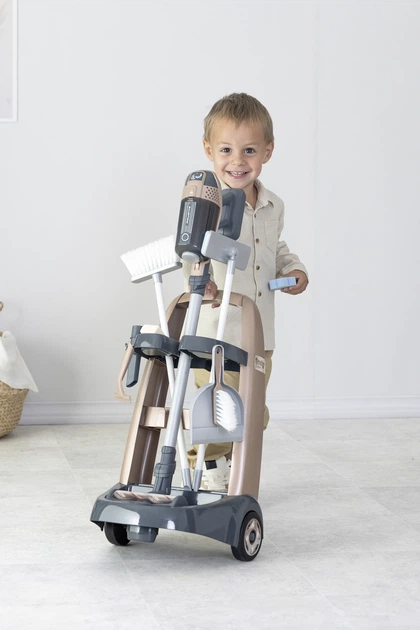 Wózek do sprzątania Smoby Toys Rowenta z odkurzaczem ręcznym i akcesoriami (7600330326) (3032163303268) - obraz 10