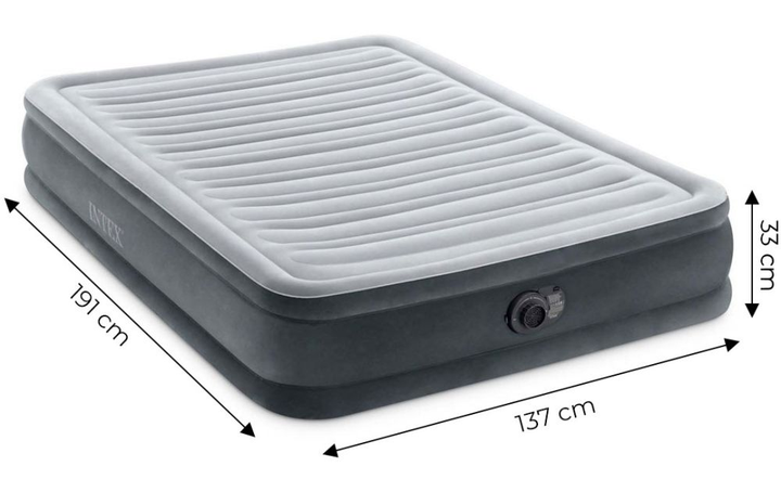 Materac dmuchany Intex do spania z pompką automatyczną dwuosobowy 191 x 137 cm (67768) (6941057423036) - obraz 6