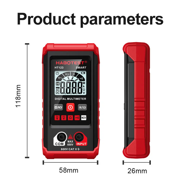 Цифровий мультиметр Habotest HT123 Smart - Фото 2 Цифровий мультиметр Habotest HT123 Smart - зображення 2