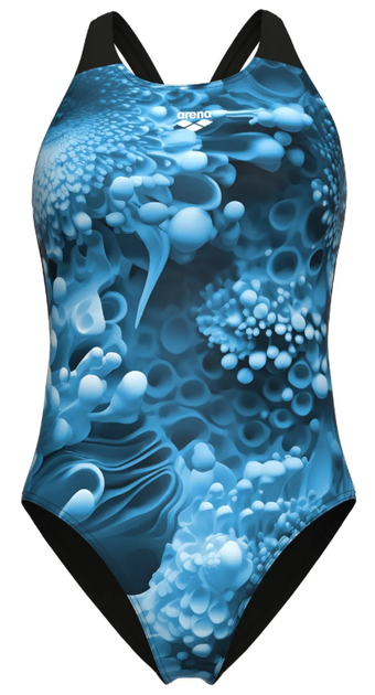 Купальник Arena BLUE FLOWERS SWIMSUIT V BACK (009027-850) розмір 42 - Фото 3 Купальник Arena BLUE FLOWERS SWIMSUIT V BACK (009027-850) розмір 42 - зображення 3