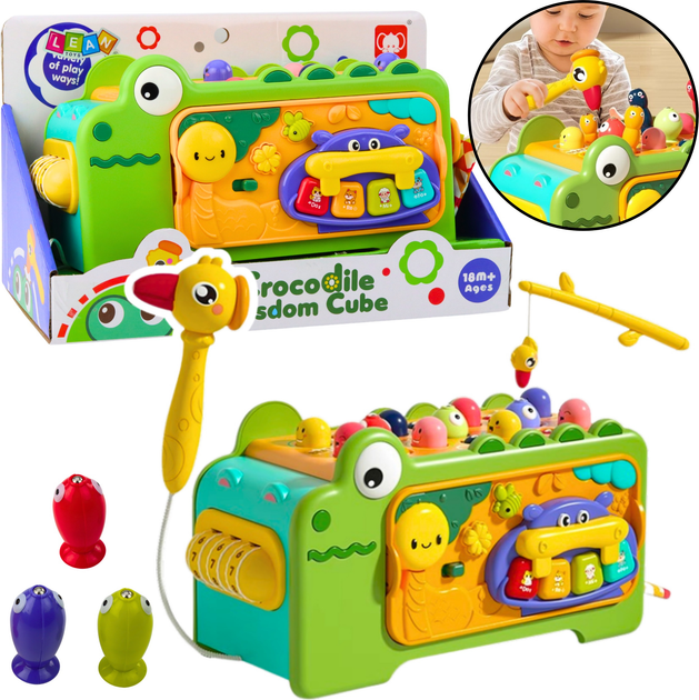Kostka LEAN Toys Krokodylek wydaje dźwięki 22661 (5905991050100) - obraz 2