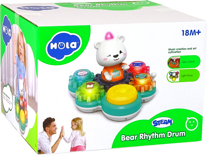 Miś LEAN Toys grający z kołami zębatymi 12415 (5905214970024) - obraz 1