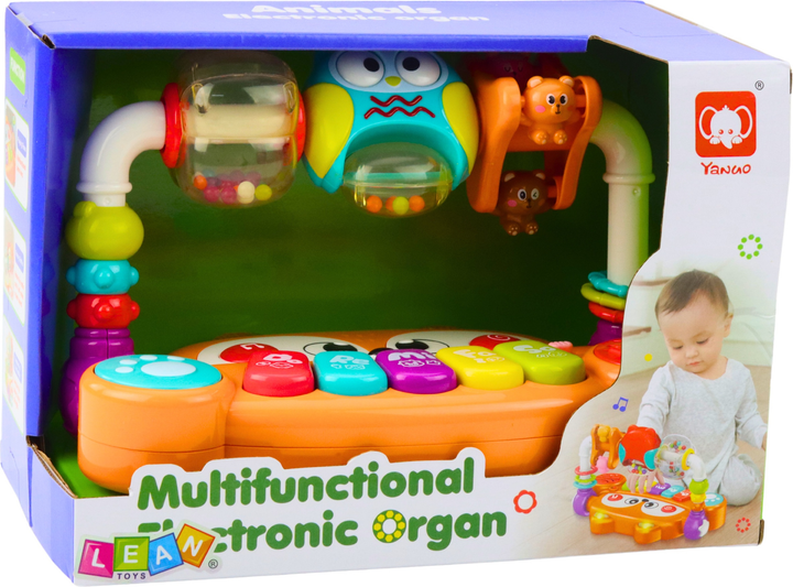Pianinko LEAN Toys Sowa z grzechotkami Pomarańczowe 22672 (5905991050216) - obraz 1