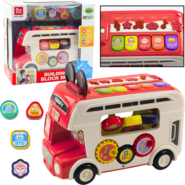 Autobus LEAN Toys świeci i wydaje dźwięki Czerwony 22711 (5905991050605) - obraz 2