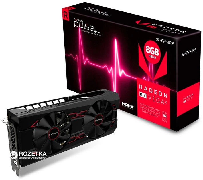 Видеокарта Sapphire PCI-Ex Radeon RX Vega 56 Pulse 8GB HBM2