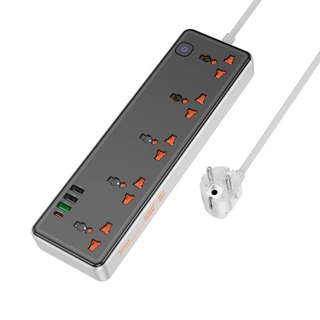 Удлинитель сетевой HOCO Rico 5-position socket AC14A |3USB/1Type-C, PD/QC, 3A/30W| 4758443 - Фото 3 Удлинитель сетевой HOCO Rico 5-position socket AC14A |3USB/1Type-C, PD/QC, 3A/30W| 4758443 - изображение 3