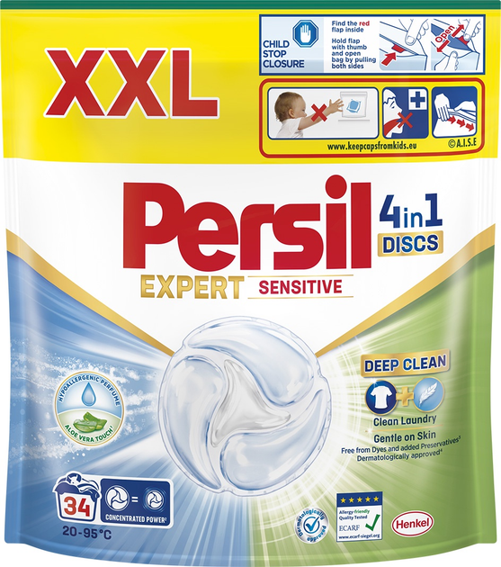 Wkłady do prania Persil 4in1 Discs Expert Sensitive Deep Clean 34 szt. (9000101801804) - obraz 1