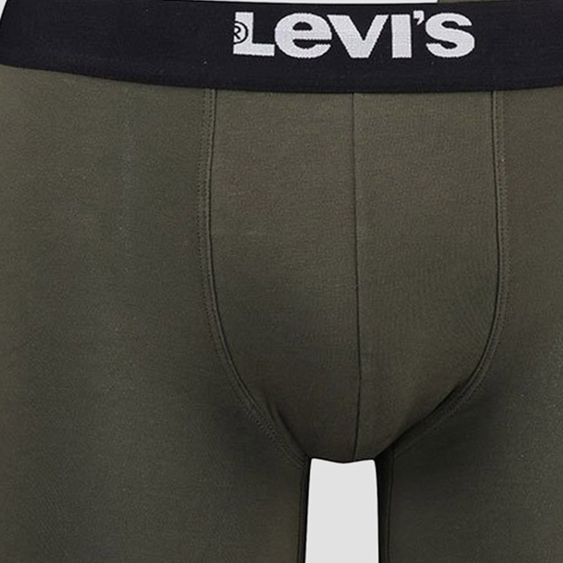 Zestaw majtek męskich typu bokserki bawełnianych 2 szt Levi's Sld Basc Boxer Brief Org Co 701222842-012 M Khaki (8720245437875) - obraz 5