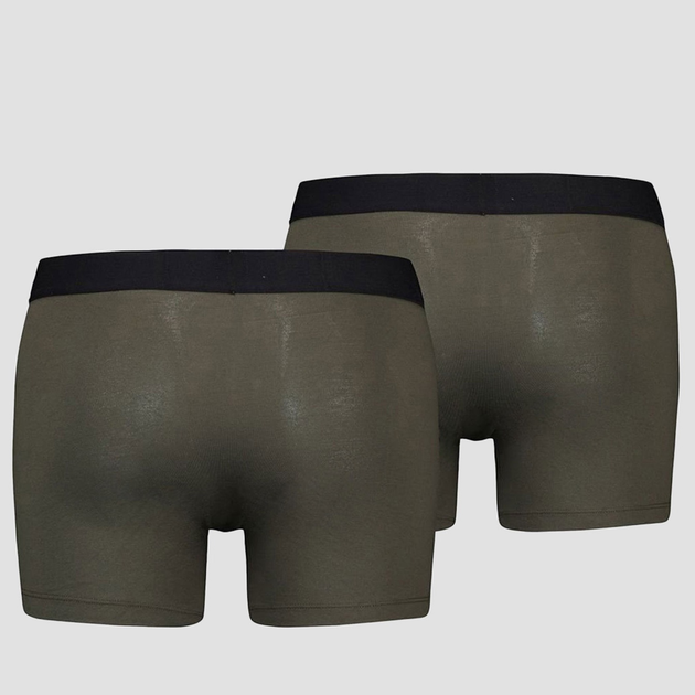 Набір трусів-боксерів чоловічих бавовняних Levi's Sld Basc Boxer Brief Org Co 701222842-012 XL 2 шт Хакі (8720245437899) - зображення 1