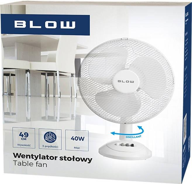 Вентилятор настільний Blow 44-063 Білий - зображення 4