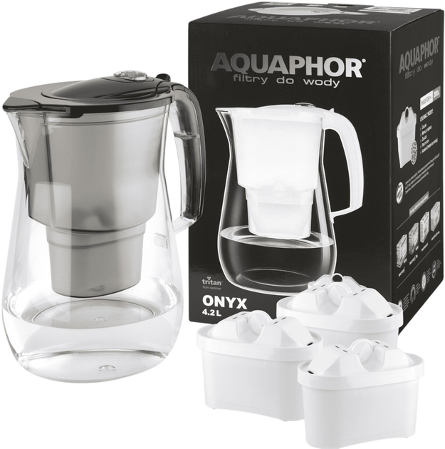 Фільтр-глечик Aquaphor Onyx Чорний + 3 картриджа Mg B25 - зображення 6
