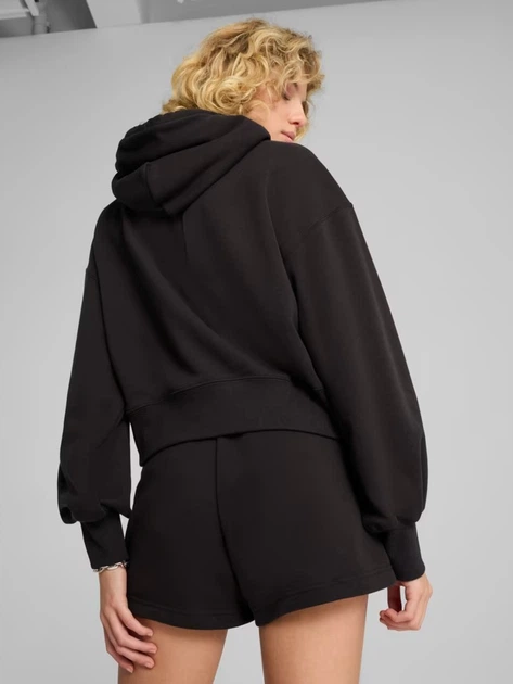 Bluza damska z kapturem Puma Wardrobe Ess Relaxed Cropped Hoodie Tr 62974601 L Czarna (4067983650833) - obraz 2