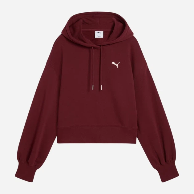 Bluza damska z kapturem Puma Wardrobe Ess Relaxed Cropped Hoodie Tr 62974696 XL Bordowa (4069157387194) - obraz 4