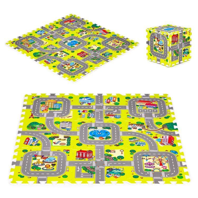 Mata piankowa dla dzieci Iplay miasto 9 elementów 90.5 x 90.5 cm 0395 (6958868803957) - obraz 3