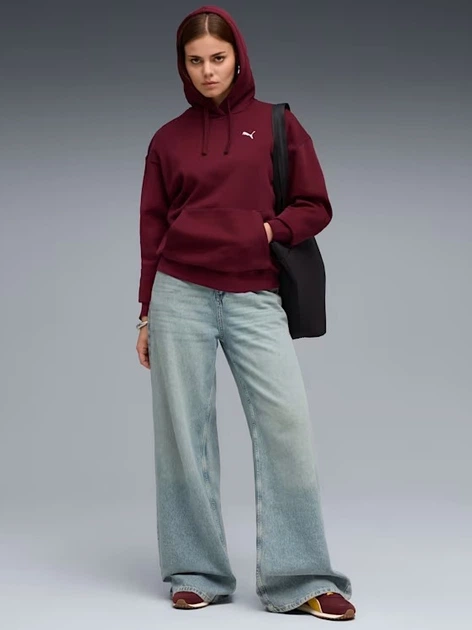 Худі тепле жіноче Puma Ess Comfort Hoodie Fl (S) 68238596 M Бордове (4069157673747) - зображення 3