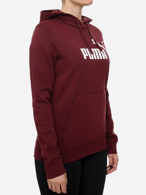 Худі тепле жіноче Puma Ess No. 1 Logo Hoodie Fl (S) 68238996 XS Бордове (4069157672078) - зображення 4