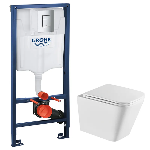Комплект Grohe Set Унітаз QUADRO-0301-R + Інсталяція Grohe Rapid SL 38772001 (38772001QUADRO0301R) - Фото 1 Комплект Grohe Set Унітаз QUADRO-0301-R + Інсталяція Grohe Rapid SL 38772001 (38772001QUADRO0301R) - зображення 1