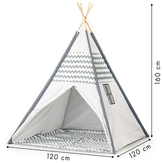 Namiocik tipi wigwam EcoToys pełna podłoga domek dla dzieci 8112 (6958868881122) - obraz 4