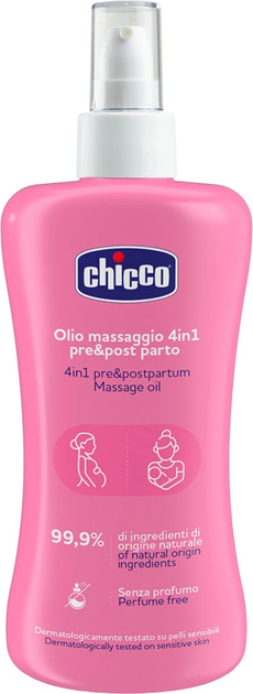 Olejek na rozstępy Chicco 4w1 do pielęgnacji przed i po porodzie 200 ml (8058664175918) - obraz 1