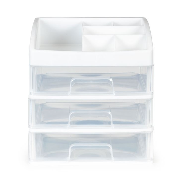 Organizer na kosmetyki ModernHome by Multistore z szufladami i przegrodami biały (5903769979165) - obraz 3