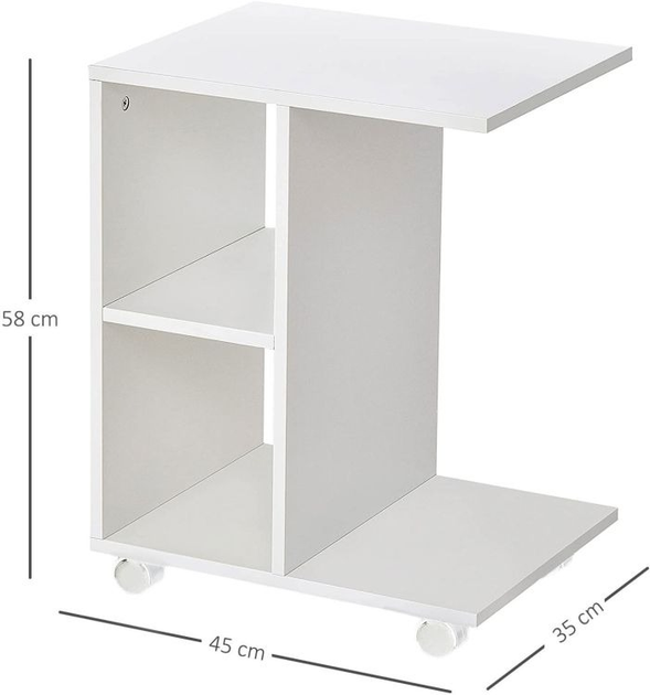 Журнальний столик ModernHome by Multistore Приліжкова тумбочка на коліщатках органайзер (PJJCFT0060) - зображення 2