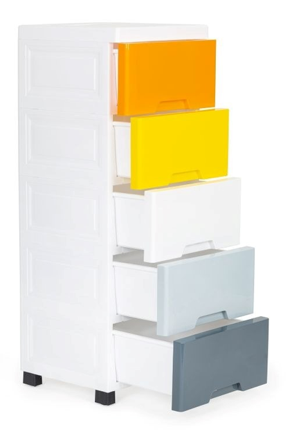 Regał ModernHome by Multistore z 5 wysuwanymi szufladami nogi z kółkami (PJJCBS0022-05B) - obraz 1