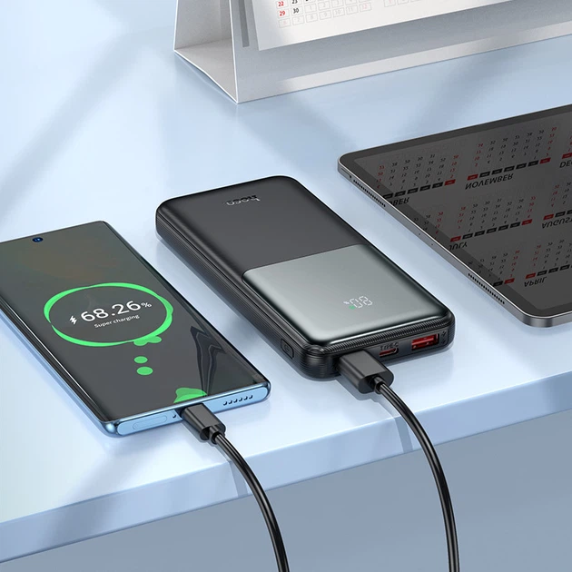 Павербанк HOCO J136 10000 mAh 22.5W 2USB/Type-C Портативний зовнішній акумулятор Power Bank зі швидкою зарядкою 22.5W+PD20W Black - Фото 2 Павербанк HOCO J136 10000 mAh 22.5W 2USB/Type-C Портативний зовнішній акумулятор Power Bank зі швидкою зарядкою 22.5W+PD20W Black - зображення 2