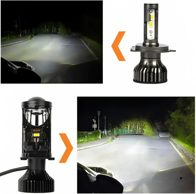 Комплект автомобильных Led ламп RIAS Y6 H4 90Вт 5000K с линзой 4024 - изображение 7