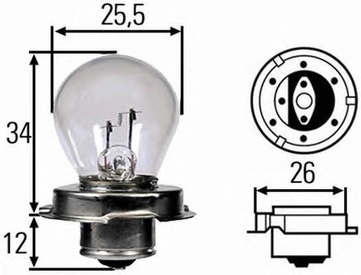 Автомобільна лампа Hella Standard HS3 15 Вт 12 В (8GA008899121) - зображення 2